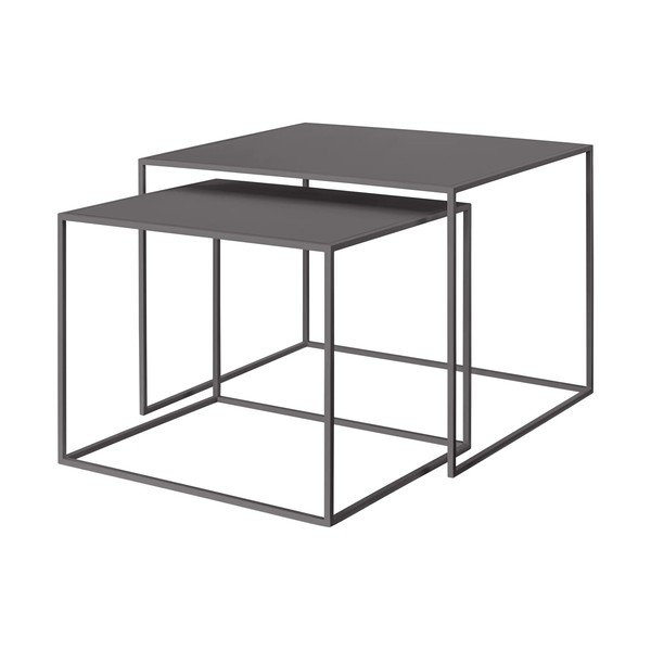 Măsuțe de cafea gri-închis 2 buc. din metal 50x60 cm Fera – Blomus