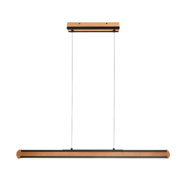 Lustră neagră/în culoare naturală LED Deacon – Trio