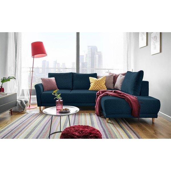 Colțar extensibil cu șezlong pe partea dreaptă Miuform Lovely Annie, albastru marin-image-2