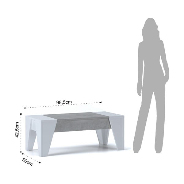 Măsuță de cafea cu blat pliabil Tomasucci James, gri - alb-image-2