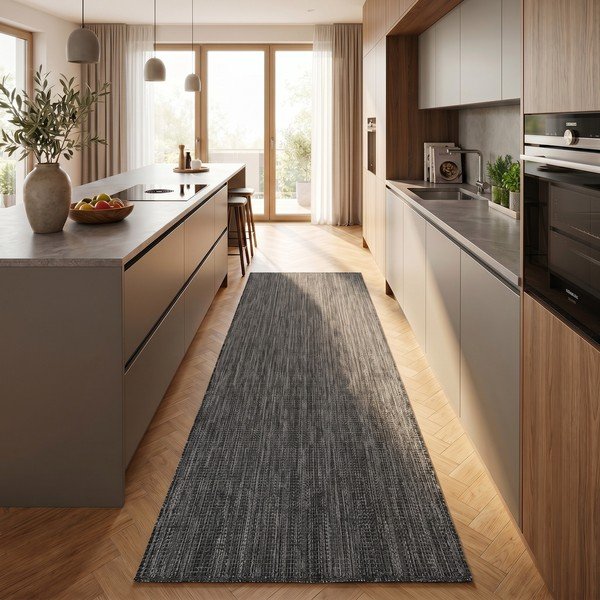 Covor tip traversă pentru interior și exterior negru 80x250 cm Mira 1450 – Ayyildiz Carpets-image-1