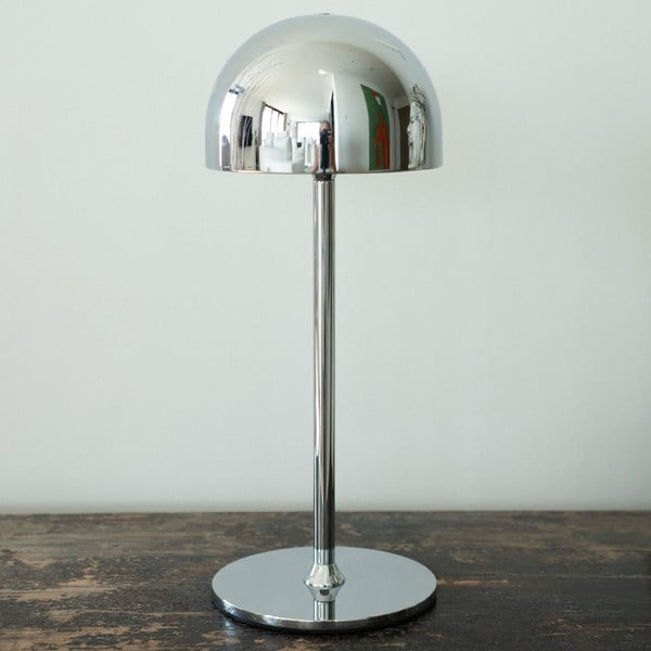 Veioză argintie LED cu control prin telecomandă cu abajur din metal (înălțime 30 cm) Tim – Sirius-image-1