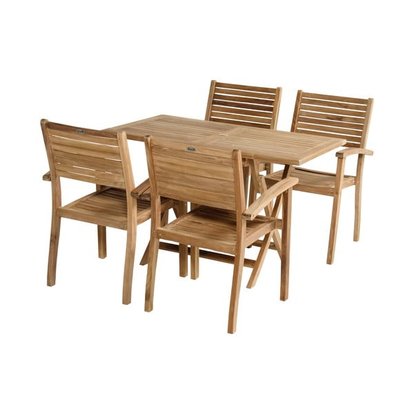 Scaun de grădină în culoare naturală din lemn masiv Sunderland – Hartman-image-4