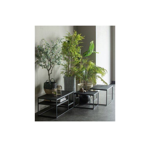 Set 2 măsuțe auxiliare din metal WOOOD Febe, negru-image-3