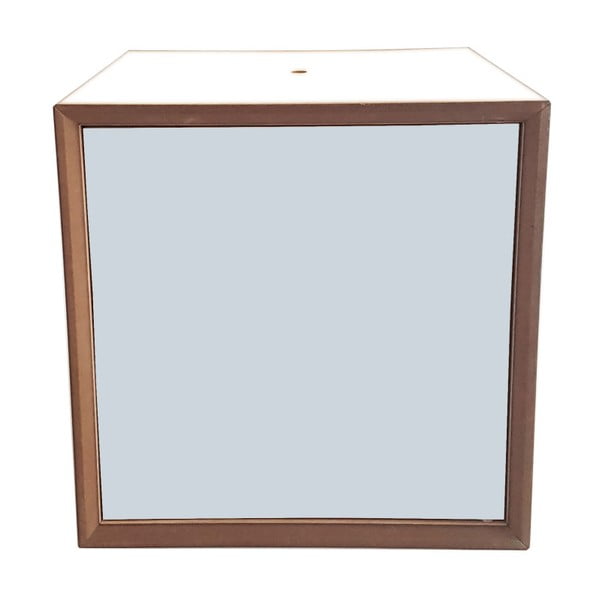 Raft cutie Ragaba PIXEL, 40 x 40 cm, ramă albă - ușă gri deschis
