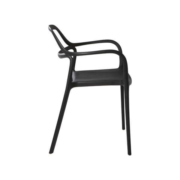 Scaune de dining negre cu cotiere/stivuibile 2 buc. din plastic Karlaby – Jotex-image-4