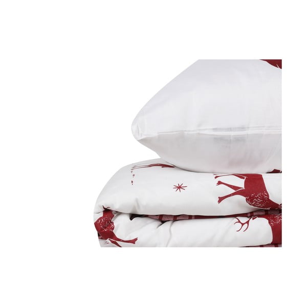 Lenjerie și cearceaf din amestec de bumbac pentru pat dublu Mijolnir Geyik Claret Red, 200 x 220 cm-image-4