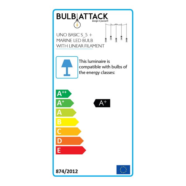Lustră cu 5 becuri Bulb Attack Uno Basic Globe, negru-image-3