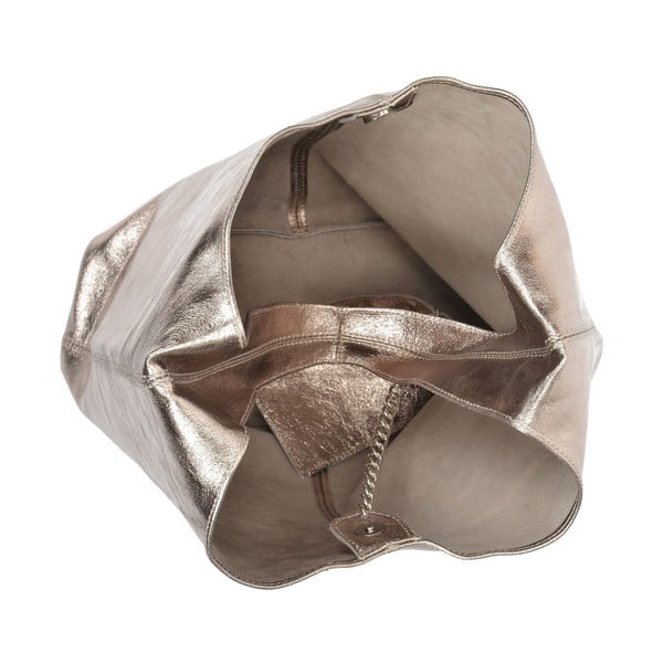 Poșetă din piele Sofia Cardoni Lucia, aurie-image-3