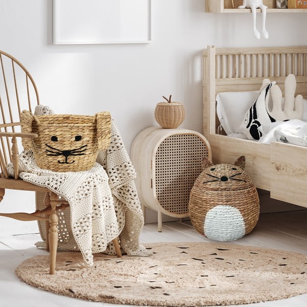 Coș de jucării pentru copii în culoare naturală din zambilă de apă ø 40x43 cm Cat – Compactor-image-1