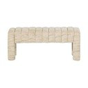 Bancă bej capitonată cu tapițerie din țesătură bouclé Frex – WOOOD
