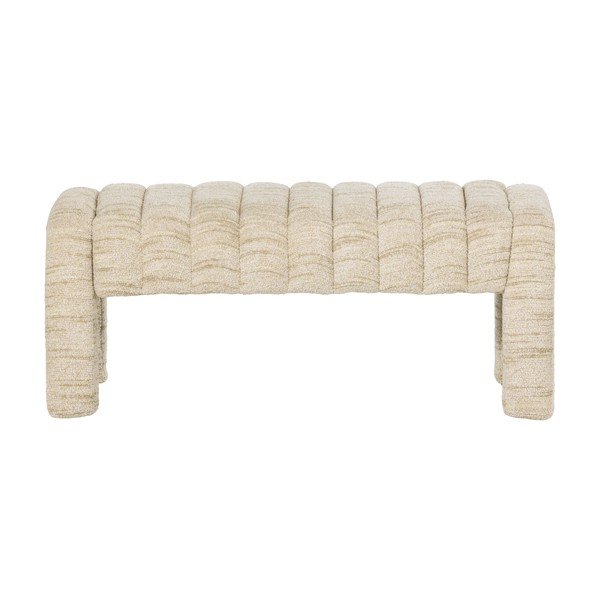 Bancă bej capitonată cu tapițerie din țesătură bouclé Frex – WOOOD