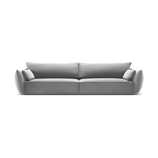 Canapea gri deschis cu tapițerie din catifea 248 cm Vanda – Mazzini Sofas