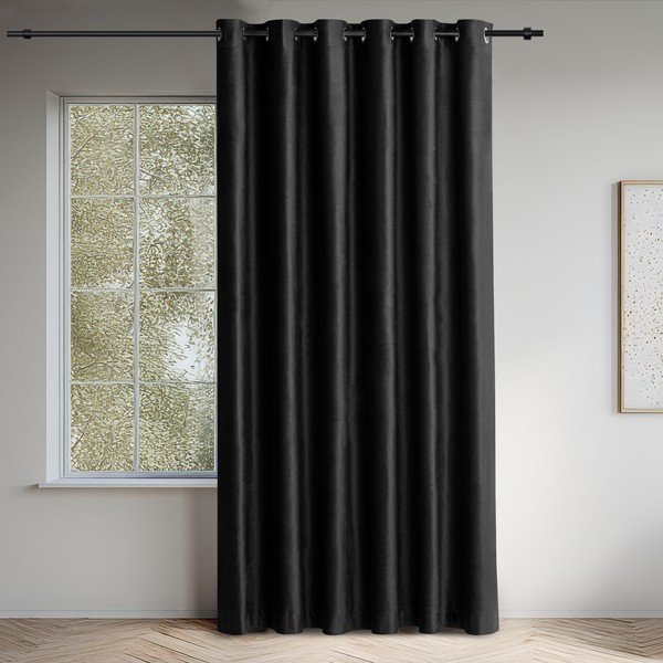 Draperie neagră dimout (semi-opacă) din catifea 200x250 cm Velto – Filumi-image-1