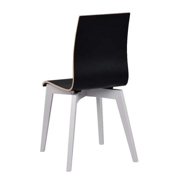 Scaun cu picioare albe RowicoGrace, negru-image-2