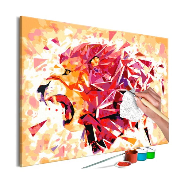 Set DIY pentru crearea unei picturi pe pânză Artgeist Abstract Lion, 60 x 40 cm