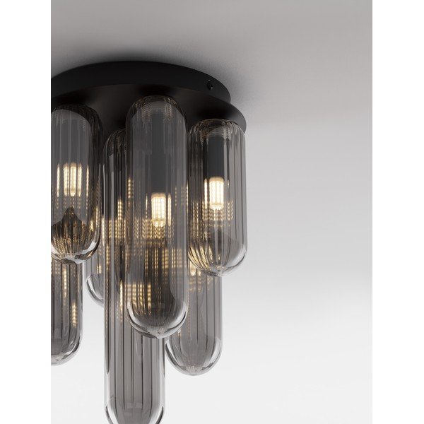 Plafonieră gri din sticlă cu abajur din sticlă Gustave – Nova Luce-image-2