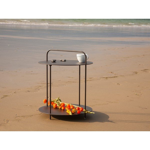 Masă auxiliară de grădină rotundă din metal ø 45 cm Plip – Ezeis-image-3