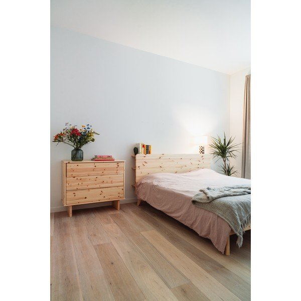 Pat matrimonial maro din lemn masiv de pin cu somieră 160x200 cm Retreat – Karup Design-image-4