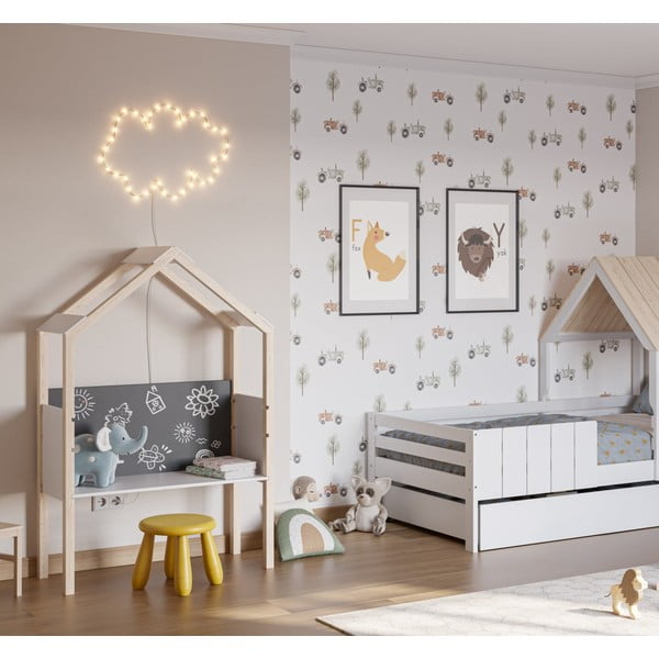 Birou de copii din lemn de pin 40x100 cm Roxana – Marckeric-image-1