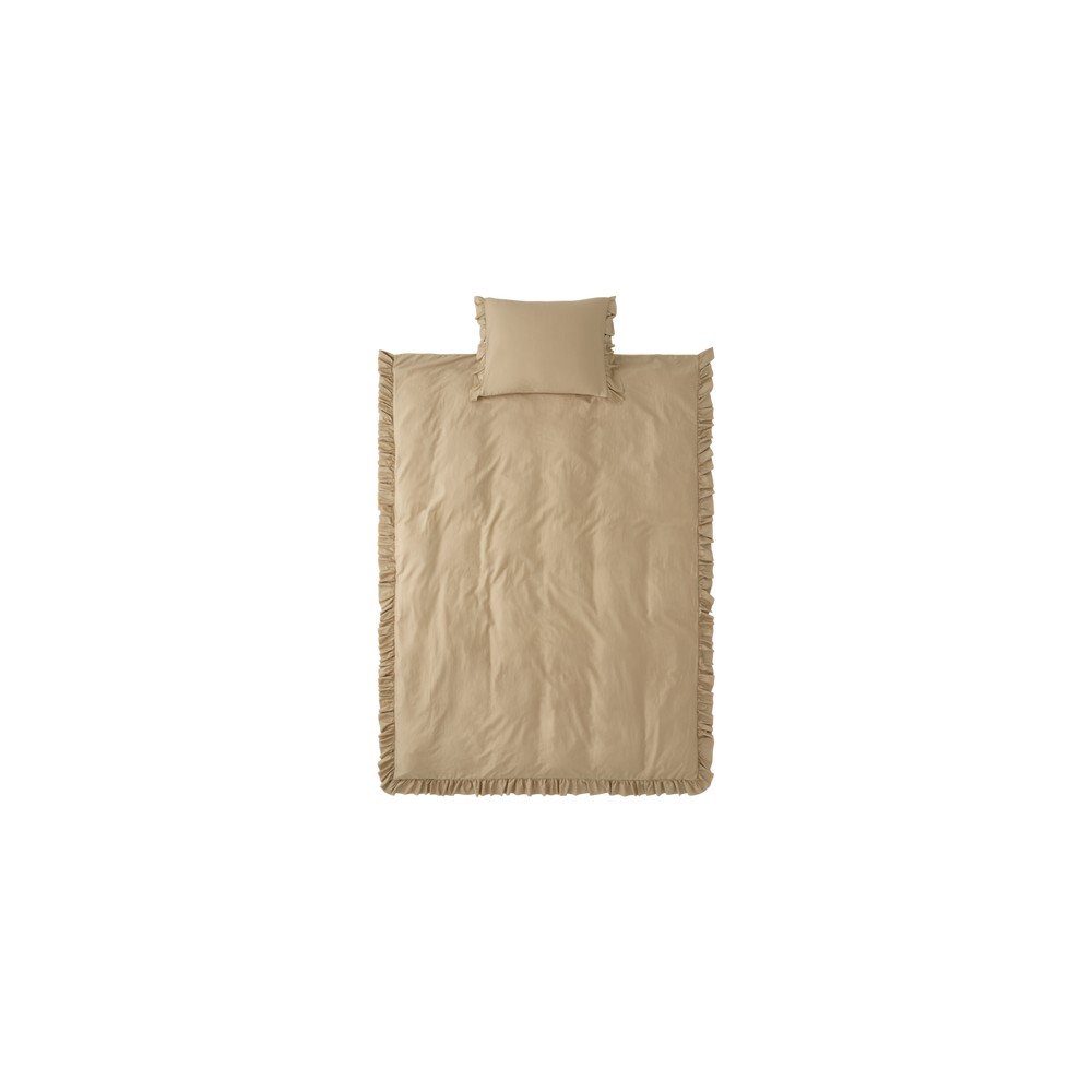 Lenjerie de pat verde-deschis/kaki din bumbac satinat pentru pat de o persoană 150x210 cm Gloria – Ellos Home