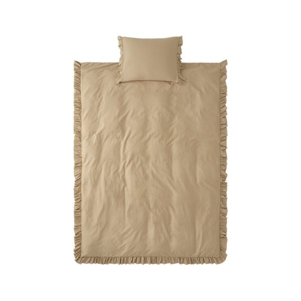 Lenjerie de pat verde-deschis/kaki din bumbac satinat pentru pat de o persoană 150x210 cm Gloria – Ellos Home