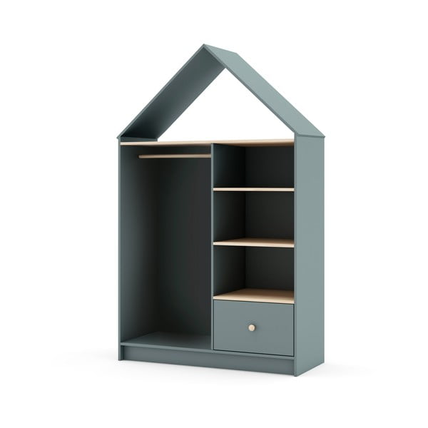 Șifonier de copii verde prăfuit deschis 110x180x45 cm Estefania – Marckeric-image-2