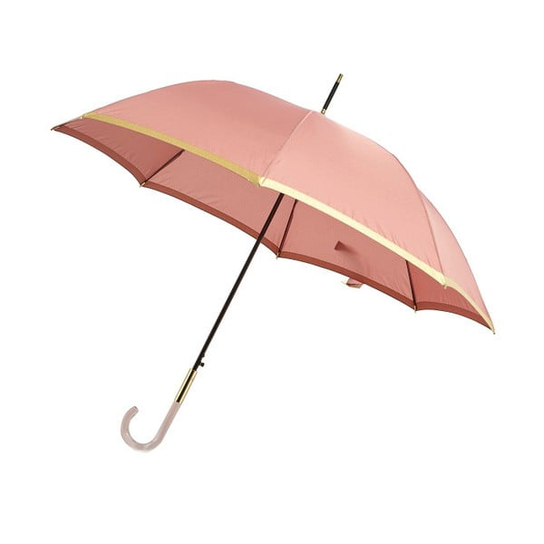 Umbrelă Lurex, 101 cm, roz deschis cu detalii aurii