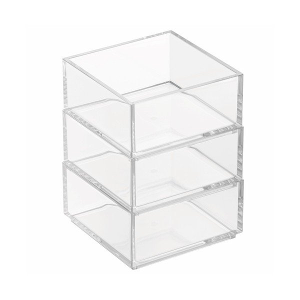 Set 3 cutii depozitare InterDesign Clarity Stacker-image-3