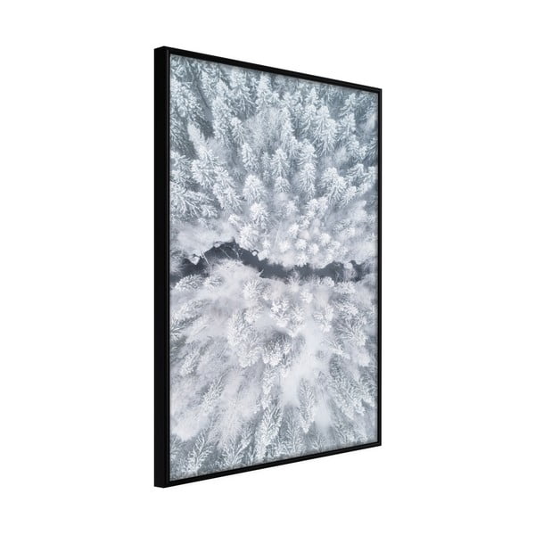 Poster cu ramă Artgeist Winter Forest From a Bird's Eye View, 30 x 45 cm