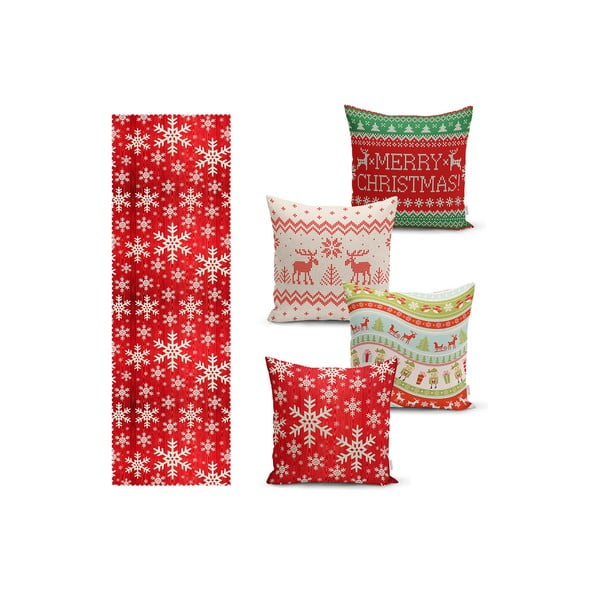 Set fețe de pernă și napron 5 buc. Christmas Sweater – Mila Home