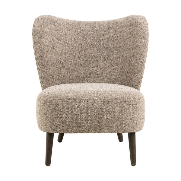 Fotoliu bej cu tapițerie din țesătură bouclé Elmont – Actona-image-1