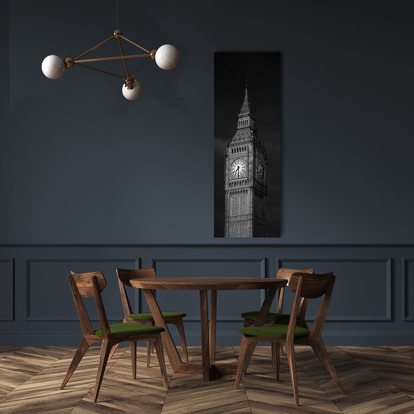Tablou Styler Canvas Silver Big Ben, 45 x 140 cm-image-1