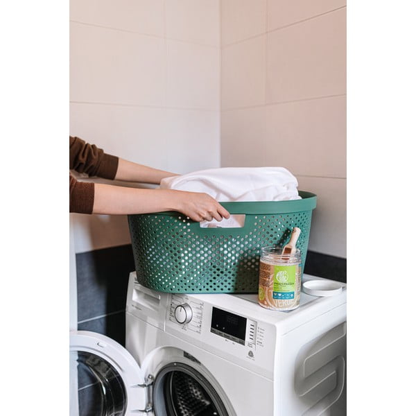 Coș de rufe Curver Infinity Hamper, 40 l, verde-image-1