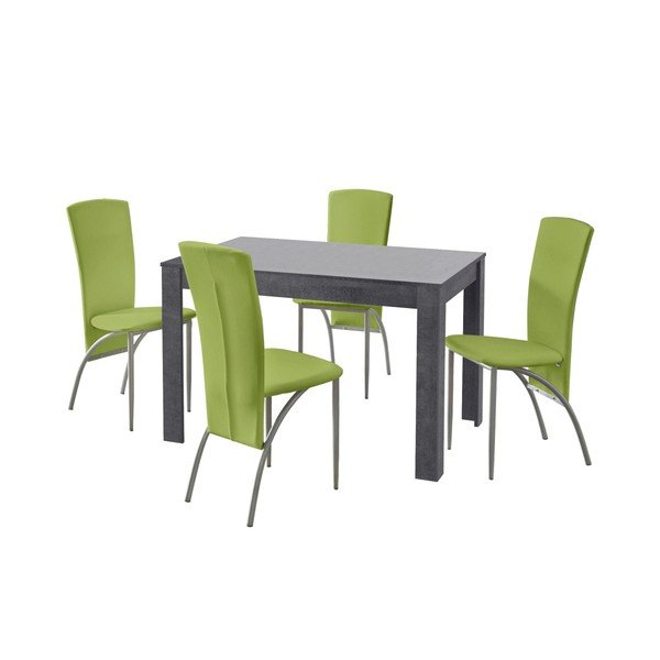 Set masă cu 4 scaune Støraa Lori Nevada Slate Green, verde