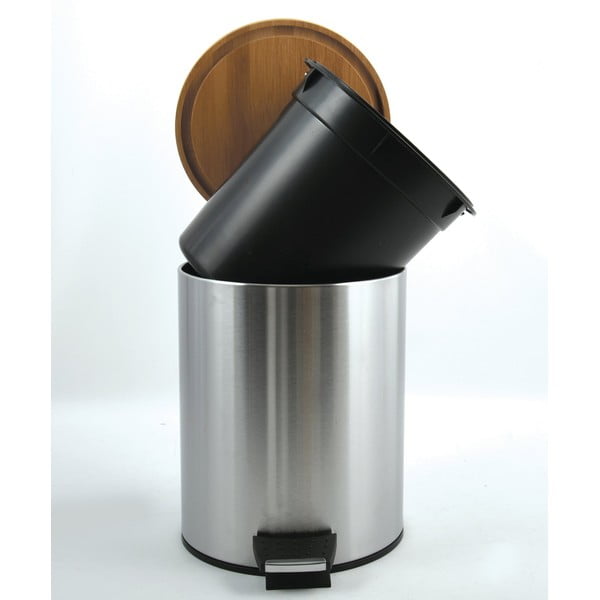 Coș de gunoi argintiu mat cu pedală din oțel 3 l   Adonis – Spirella-image-3