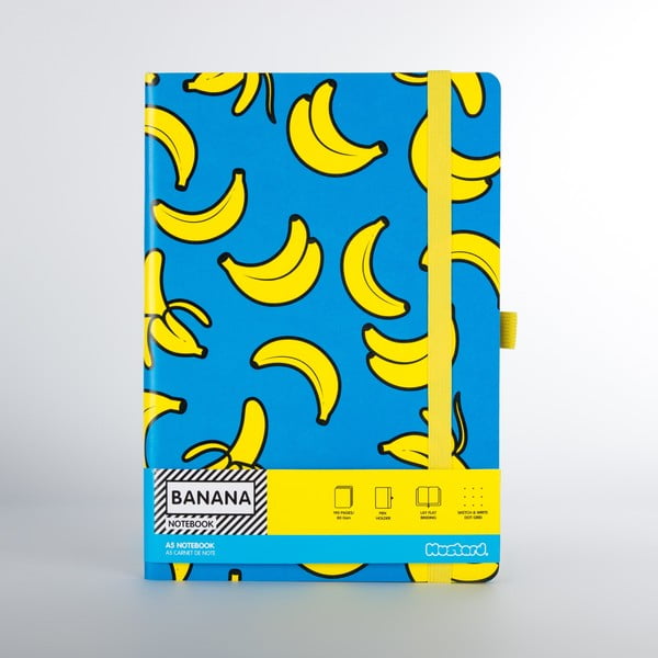 Agendă Just Mustard Banana, albastru, 190 file