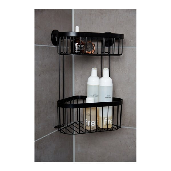 Coș dublu pentru colț Wenko Classic Plus, negru-image-1