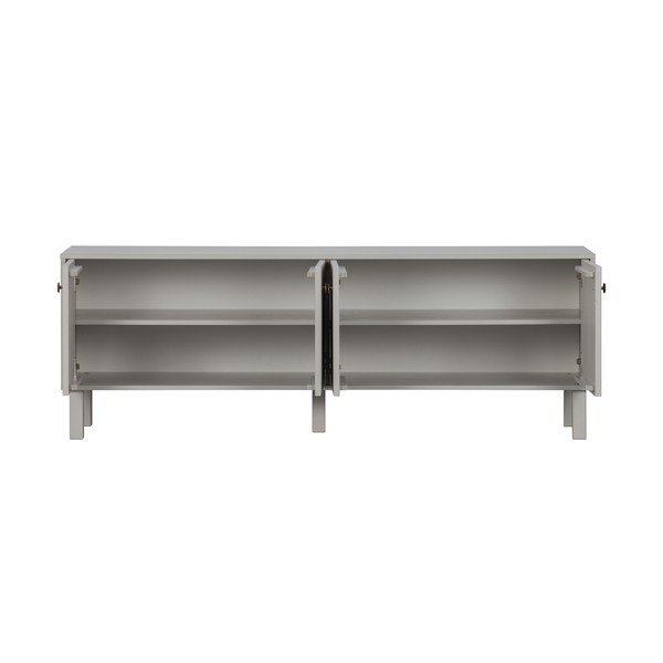 Comodă TV gri deschis din lemn de pin 160x56 cm Madu – WOOOD-image-2