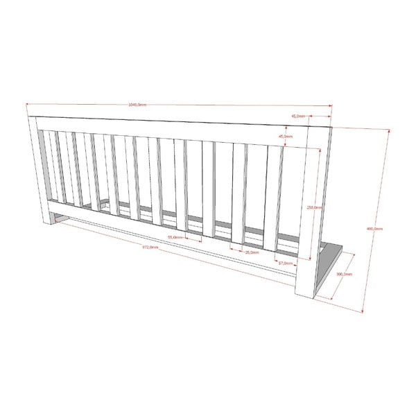 Barieră pentru pat albă – Vipack-image-1