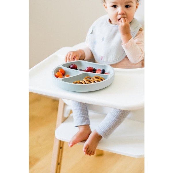 Farfurie pentru copii albastru-deschis din silicon 19x20,5 cm – Kindsgut-image-1