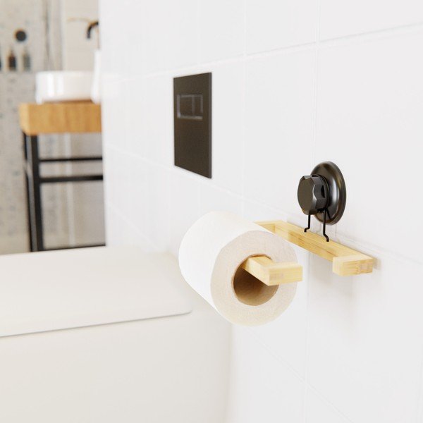 Suport din bambus autoadeziv pentru hârtie de toaletă Compactor Bestlock SPA-image-1