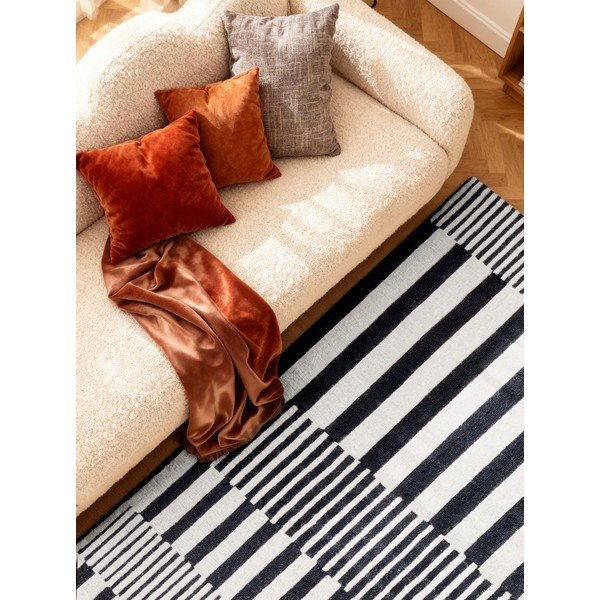 Covor alb-negru țesut manual din lână 120x180 cm Stryve Pulse – Elle Decoration-image-2