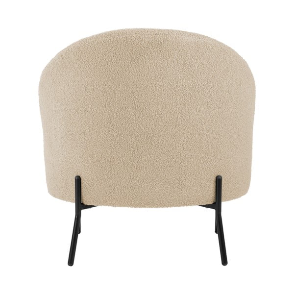 Fotoliu bej cu tapițerie din țesătură bouclé Noble – Leitmotiv-image-4