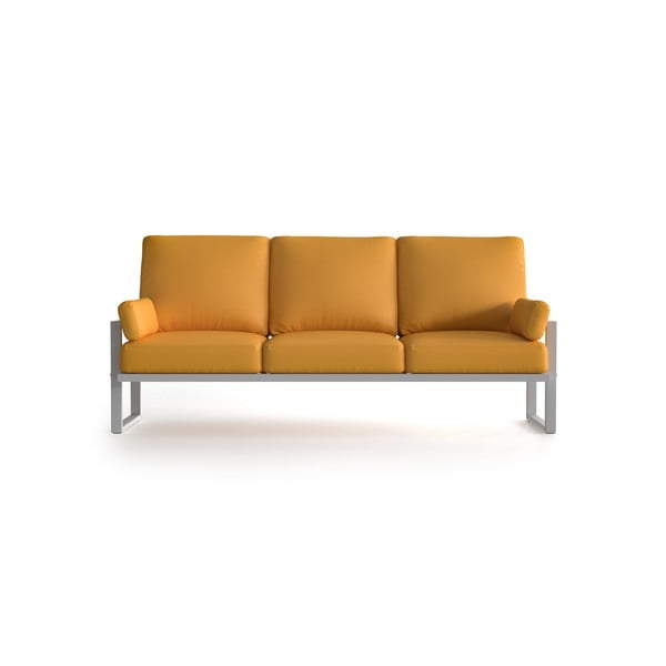 Canapea cu 3 locuri pentru exterior și picioare în nuanță deschisă Marie Claire Home Angie, galben