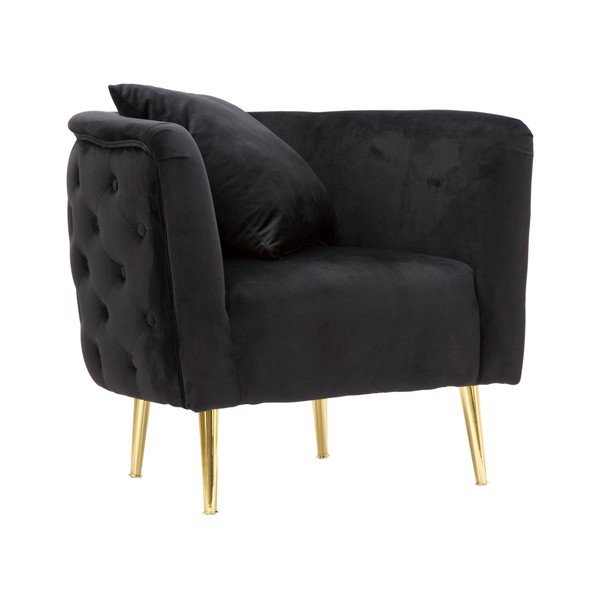 Fotoliu negru cu tapițerie din catifea Bucarest – Mauro Ferretti