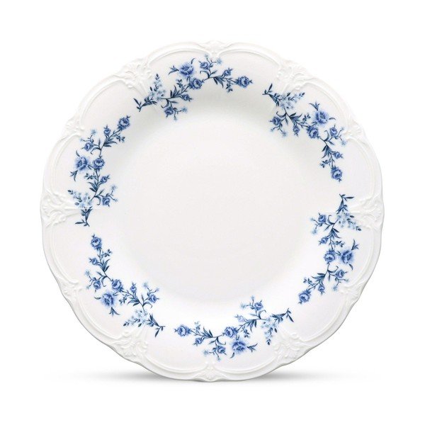 Farfurie albă/albastră din porțelan ø 27,5 cm Retro – BonBistro