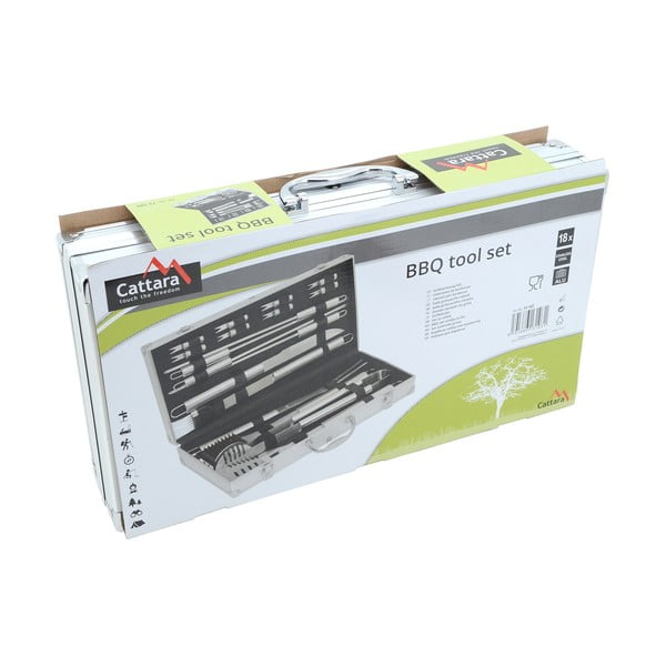 Set 18 ustensile de grătar cu servietă Alu - Cattara -image-4