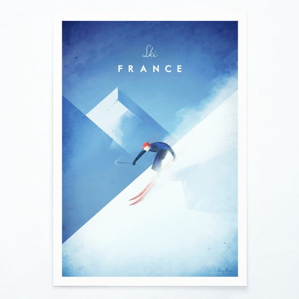 Poster Travelposter Ski France, 50 x 70 cm