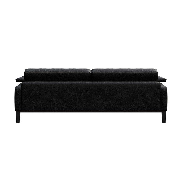 Canapea din piele MESONICA Musso, negru, 211 cm-image-3